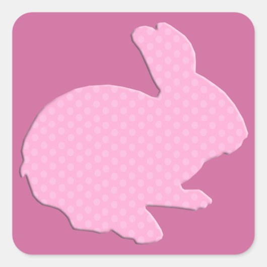 Roze poka Dot Silhouette Easter Bunny Stickers (Voorkant)