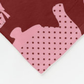 Roze poka Dot Tea set on Burgundy Pattern Fleece Deken (Hoek)