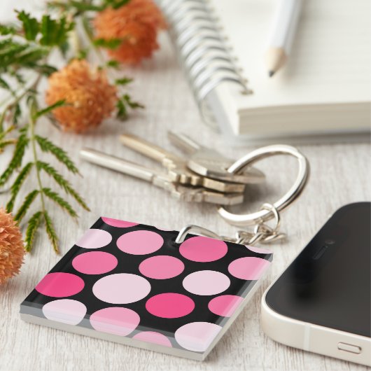 Roze poka Dot Two Sleutelhanger (Voorkant Rechts)