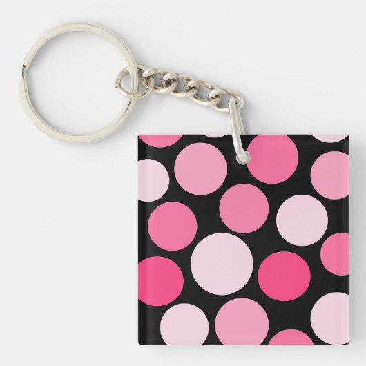 Roze poka Dot Two Sleutelhanger (voorkant)