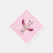 Roze poka Dots & Banner ONE 1st 1 Birthday Party Servetten (Hoek)