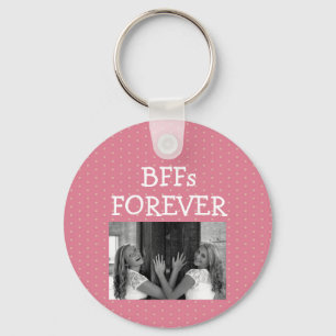 Roze poka Dots Best Friends Besties BFF Foto Sleutelhanger