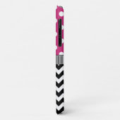 Roze poka Dots Black Chevron Monogram Case-Mate iPhone Case (Achterkant/links)