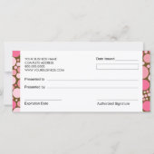 Roze poka Dots Boutique Style Cadeaubonnen (Achterkant)