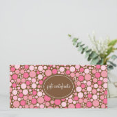 Roze poka Dots Boutique Style Cadeaubonnen (Staand voorkant)