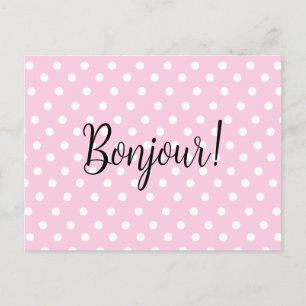 Roze poka Dots Briefkaart