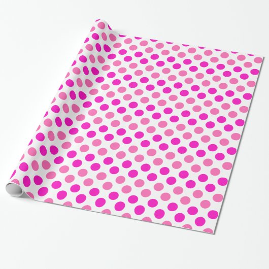 Roze poka Dots Cadeaupapier (Uitgerold)