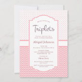 Roze poka Dots Chevron Stripes Triplets Kaart (Voorkant)