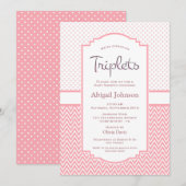 Roze poka Dots Chevron Stripes Triplets Kaart (Voorkant / Achterkant)