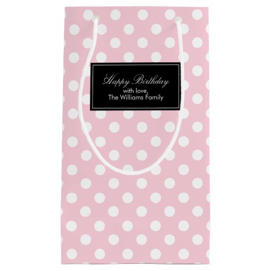 Roze poka Dots gepersonaliseerd Klein Cadeauzakje (Voorkant)