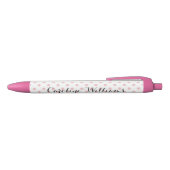 Roze poka Dots gepersonaliseerd Zwarte Inkt Pen (Bovenkant)