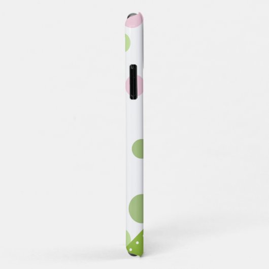 Roze poka Dots, Green Polka Dots, Monogram Case-Mate iPhone Case (Achterkant/rechts)