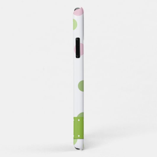 Roze poka Dots, Green Polka Dots, Monogram Case-Mate iPhone Case (Achterkant/rechts)