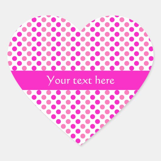 Roze poka Dots Hart Sticker (Voorkant)