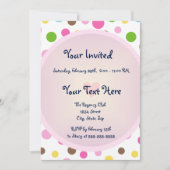 Roze poka Dots met hart Kaart (Voorkant)