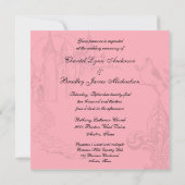 Roze poka Dots onvoorwaardelijk Love Wedding Invit Kaart (Achterkant)