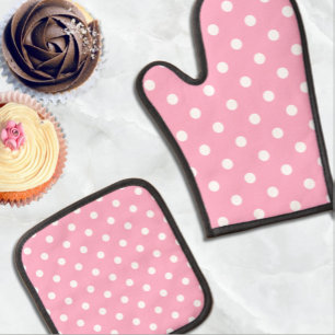 Roze poka Dots Ovenwant & Pannenlap Set