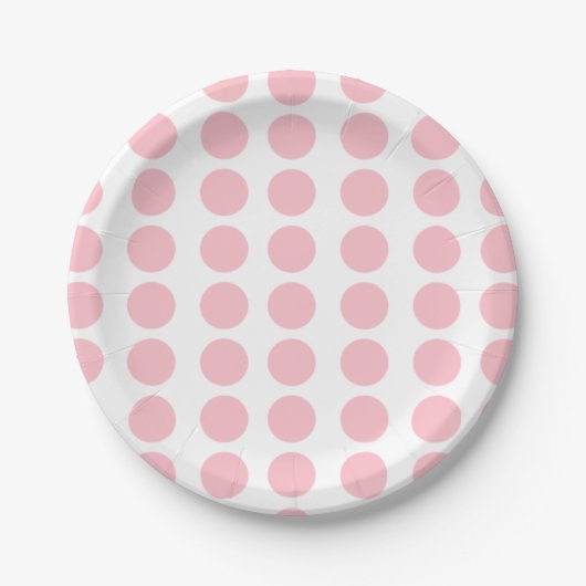 Roze poka Dots Papieren Bordje (Voorkant)