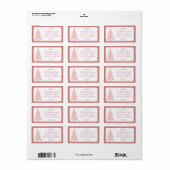 Roze poka Dots Pattern kerstboom Etiket (Full Sheet)