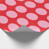 Roze poka Dots Red Cadeaupapier (Hoek)