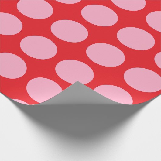 Roze poka Dots Red Cadeaupapier (Hoek)