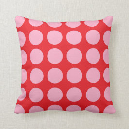 Roze poka Dots Red Kussen