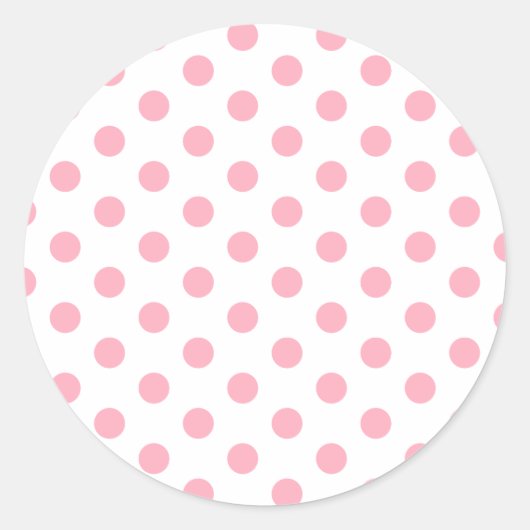 Roze poka Dots Ronde Sticker (Voorkant)