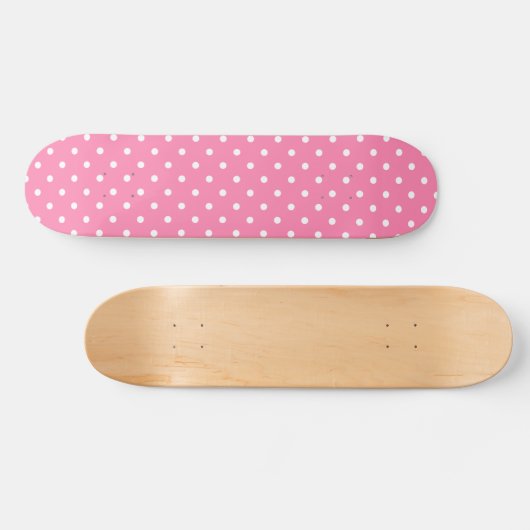Roze poka Dots Skateboard Deck (Horizontaal)