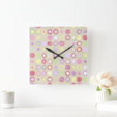 Roze poka Dots Square Wall klok (Huis)