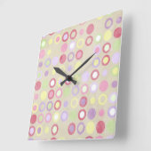 Roze poka Dots Square Wall klok (Hoek)