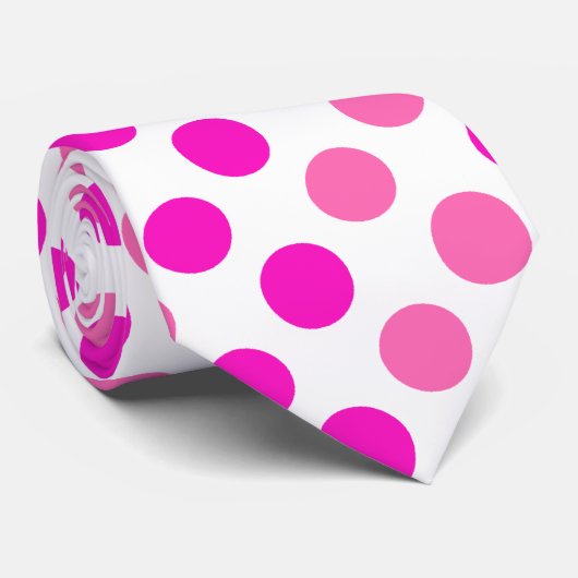Roze poka Dots Stropdas (Opgerold)