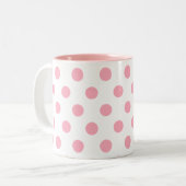 Roze poka Dots Tweekleurige Koffiemok (Voorkant links)