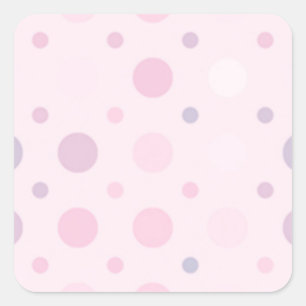 Roze poka Dots Vierkante Sticker