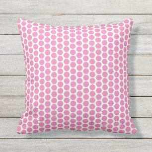 Roze poka Dots White Custom Cute Girly Gift Decor Buitenkussen