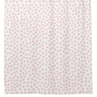 Roze poka Dots White Douchegordijn