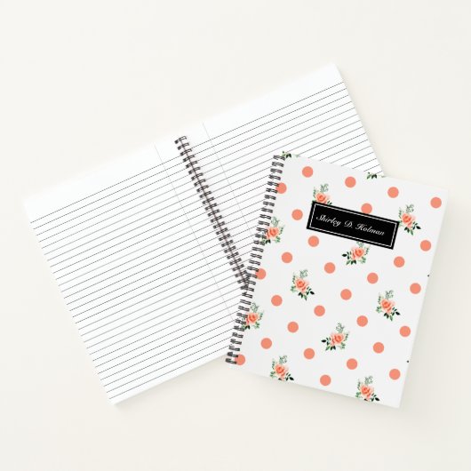 Roze poka en Rozen afdrukken Notitieboek (Binnen)