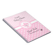 Roze poka gedateerd Baby shower Guest Book Notitieboek (Rechterzijde)