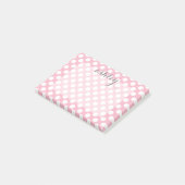 Roze poka Puntpatroon met grijze Script-naam Post-it® Notes (Schuin)