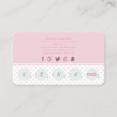 Roze poka-stippen cupcake schattig klantenkaartje (Achterkant)