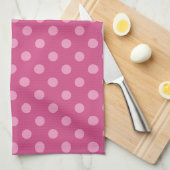 Roze poka stits fuchsia keukenhanddoeken (Quarter Fold)