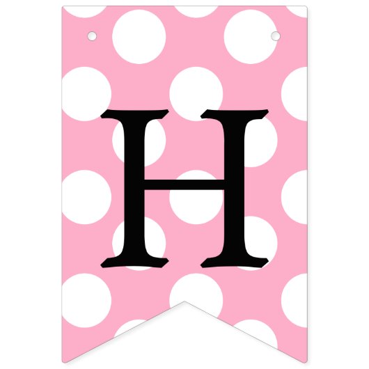 Roze pokadot en zwarte gestreepte vlag vlaggetjes (Tweede vlag)