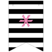 Roze pokadot en zwarte gestreepte vlag vlaggetjes (Eerste vlag)