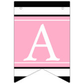 Roze pokadot en zwarte gestreepte vlag vlaggetjes (Derde vlag)