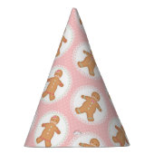Roze pokadot Gingerbrood Koekjespartij Pet Feesthoedjes (Rechts)