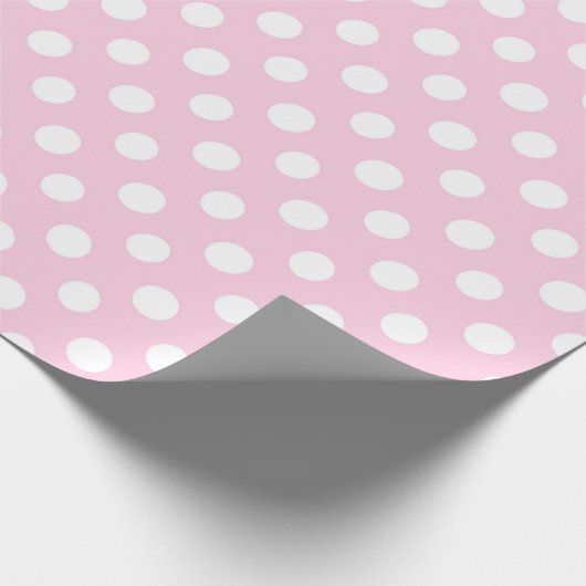 Roze pokadot Girly Modern Cute Cadeaupapier (Hoek)