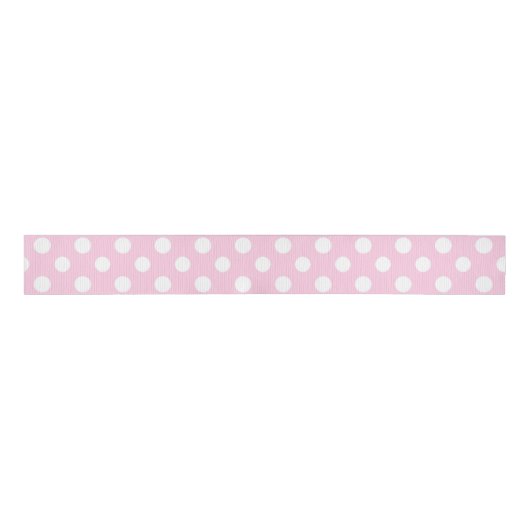 Roze pokadot Girly Modern Cute Grosgrain Lint (Voorkant)