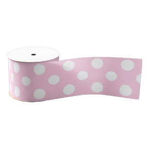 Roze pokadot Girly Modern Cute Grosgrain Lint