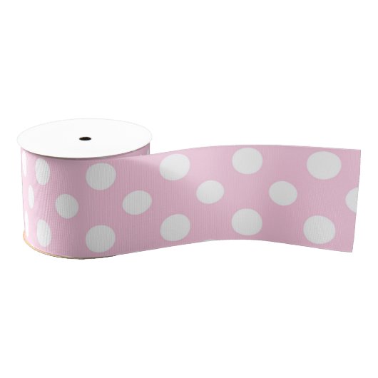 Roze pokadot Girly Modern Cute Grosgrain Lint (Spoel)