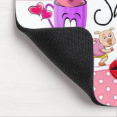 Roze pokadot Harten Muismat! Muismat (Hoek)