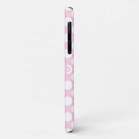 Roze pokadots Monogram Girly Modern Simple Case-Mate iPhone Case (Achterkant/links)